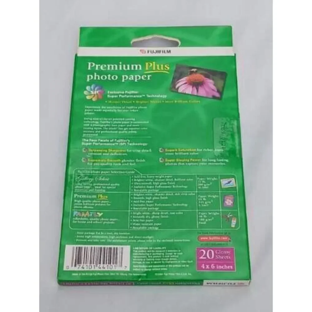 Fujifilm •‎ Premium Plus Photo Paper 4x6 Glossy • 20 Sheet Pack